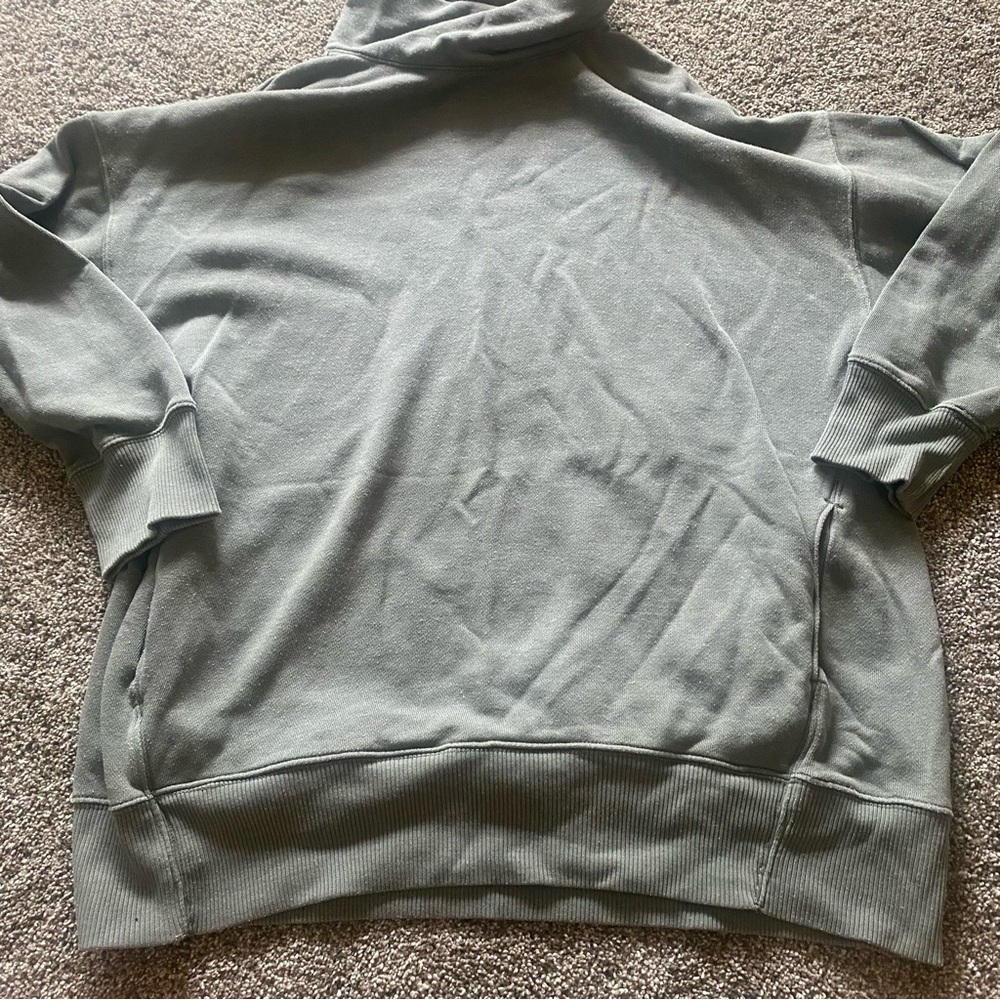Aerie Large Cotton Terry Oversized Mock Neck Sweater Green Sage - Picture 6 of 6